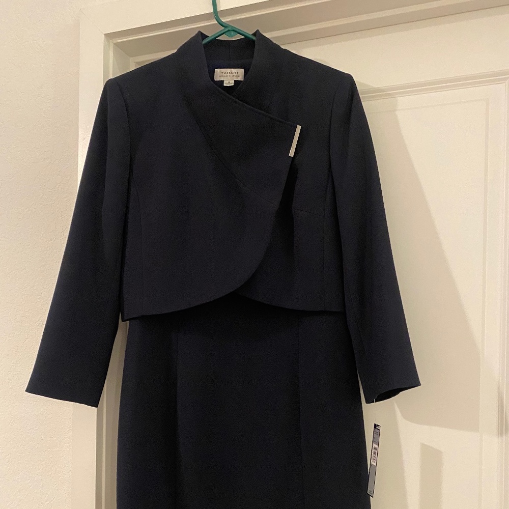 Tahari Navy Suit Dress - Gorgeous